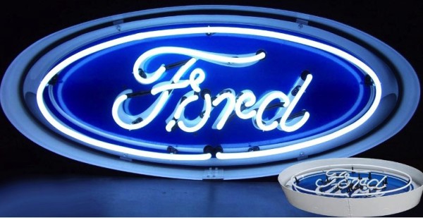 Blue ford oval sale sign